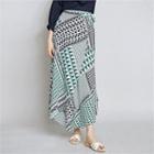 Pattern Maxi Wrap Skirt