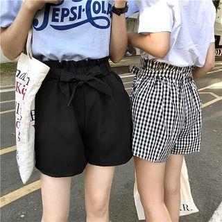Plain Plaid Loose-fit Shorts