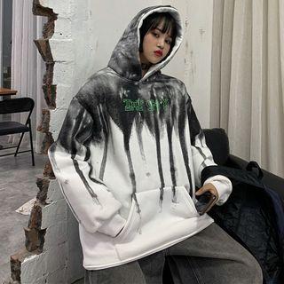 Front Pocket Tie-dyed Hooded Sweatshirt