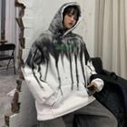 Front Pocket Tie-dyed Hooded Sweatshirt