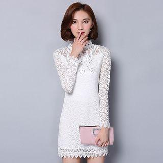 Long Sleeve Mini Lace Dress