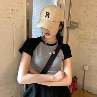 Two-tone Slim-fit Cropped Top