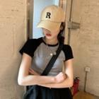 Two-tone Slim-fit Cropped Top