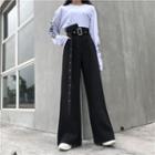 Belted Asymmetric High-waist Wide-leg Pants