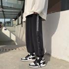 Button-up Checkerboard Straight Leg Pants