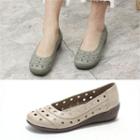 Genuine Leather Perforated Wedges
