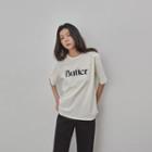 Butter Letter Print T-shirt Ivory - One Size