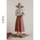 Drawcord Linen A-line Skirt