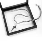 Flame Pendant Stainless Steel Necklace Silver - One Size