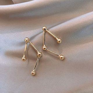 Geometric Zodiac Dangle Earring 1 Pair - Gold - One Size