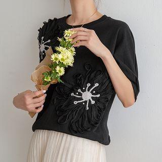 [v Lyou] Sequined Motif T-shirt