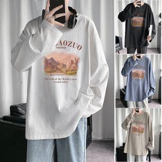Long-sleeve Painting T-shirt