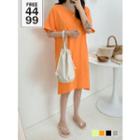 Fits All Neon-color Midi T-shirt Dress