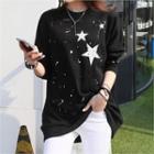 Round-neck Paint Splattered Top