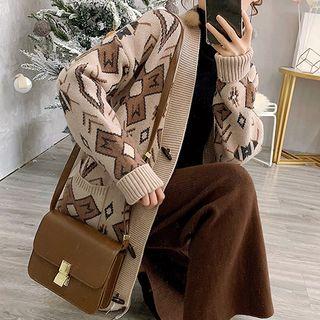 Patterned Toggle Cardigan