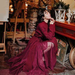 Set: Long Sweater + A-line Midi Skirt