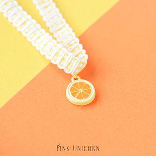 Alloy Fruit Pendant Choker Orange - Yellow - One Size