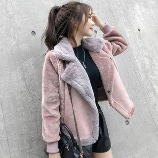 Faux Fur Button Jacket