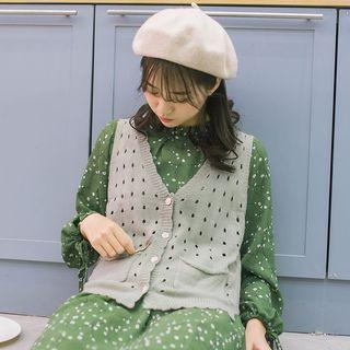 Plain Cutout Knit Vest