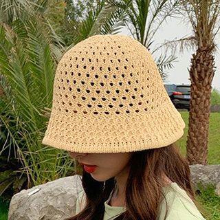 Eyelet Bucket Hat Coffee - One Size