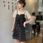 Strappy Bow A-line Dress / Short-sleeve Top