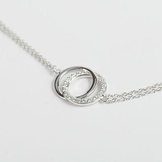 Rhinestone Chain Necklace 925 Silver - As Shown In Figure - One Size