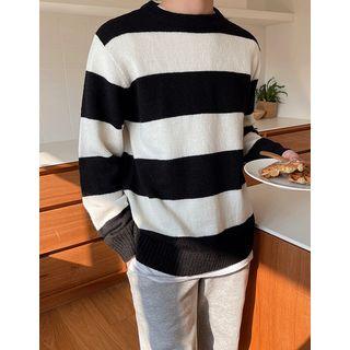 Stripe Woolen Knit Top