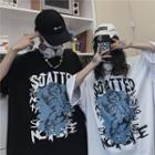 Couple Matching Short-sleeve Angel Print T-shirt