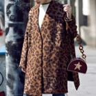 Leopard Buttoned Coat