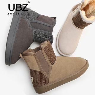 Patterned Panel Snow Boots