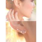 Rose-accent Rhinestone Earrings
