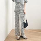 High-waist Printed Straight-cut Pants As Shown In Figure - One Size