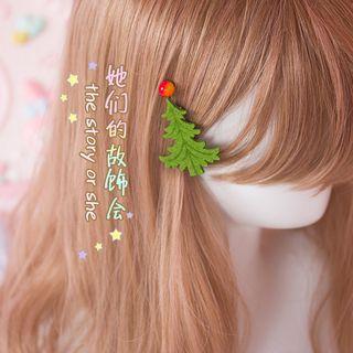 Felt Xmas Tree Hair Clip