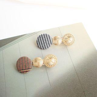 Alloy Button Houndstooth Disc Hair Clip