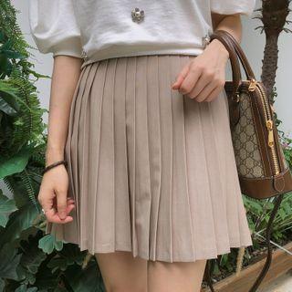 Zip-side Knife-pleat Skirt