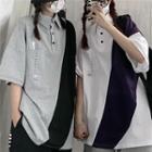 Couple Matching Short Sleeve Two Tone Polo Shirt