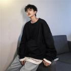 Mock Two-piece Oversize Pullover