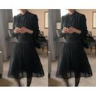 [dearest] Keyhole-front Chiffon Long Dress One Size