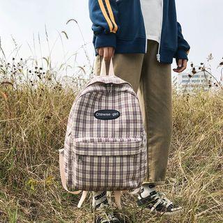 Plaid Fabric Backpack