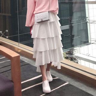 Dip-back Tiered Skirt