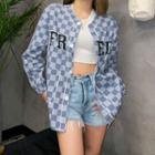 Lettering Checkered Jacket