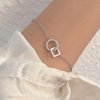 Cz Hoop Bracelet Silver - One Size