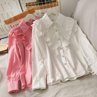 Ruffled-trim Loose Shirt