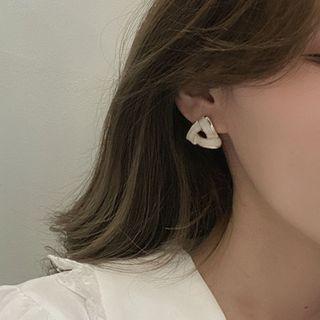 Triangle Glaze Earring 1 Pair - White - One Size