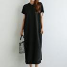 Drop-shoulder Faux-pearl Long Dress