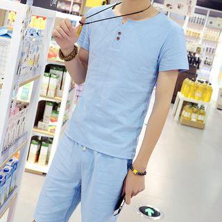 Open Placket Short Sleeve Shirt