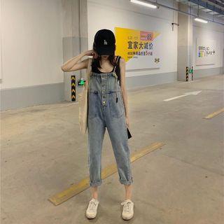 Button Denim Jumper Pants