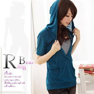 Inset Top Hooded Pullover