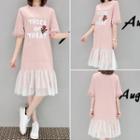 Short-sleeve Lettering Midi T-shirt Dress