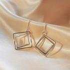 925 Sterling Silver Rhinestone Trim Perforated Dangle Earring / Clip-on Earring